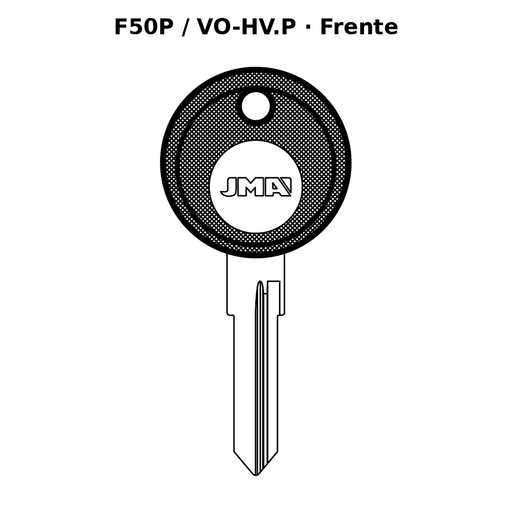 Llave en blanco F50P / VO-HV.P - frente