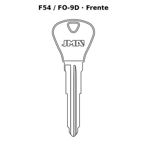 Llave en blanco F54 / FO-9D - frente