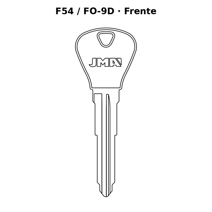 Llave en blanco F54 / FO-9D - frente