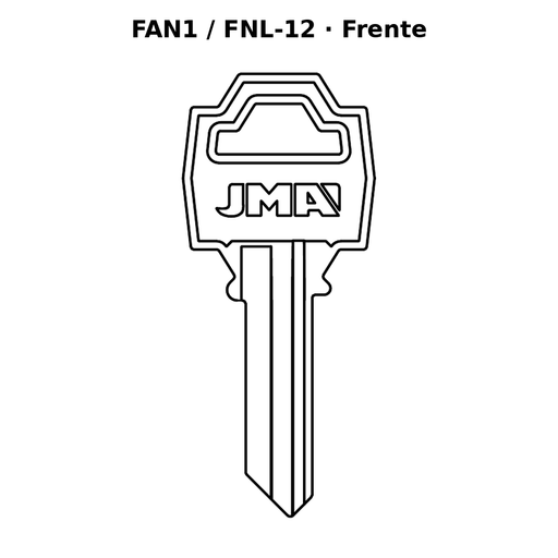 Llave en blanco FAN1 / FNL-12 - frente