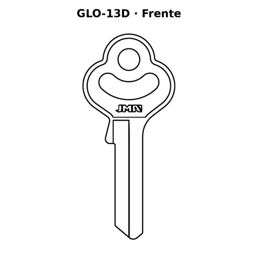 Llave en blanco GLO-13D - frente