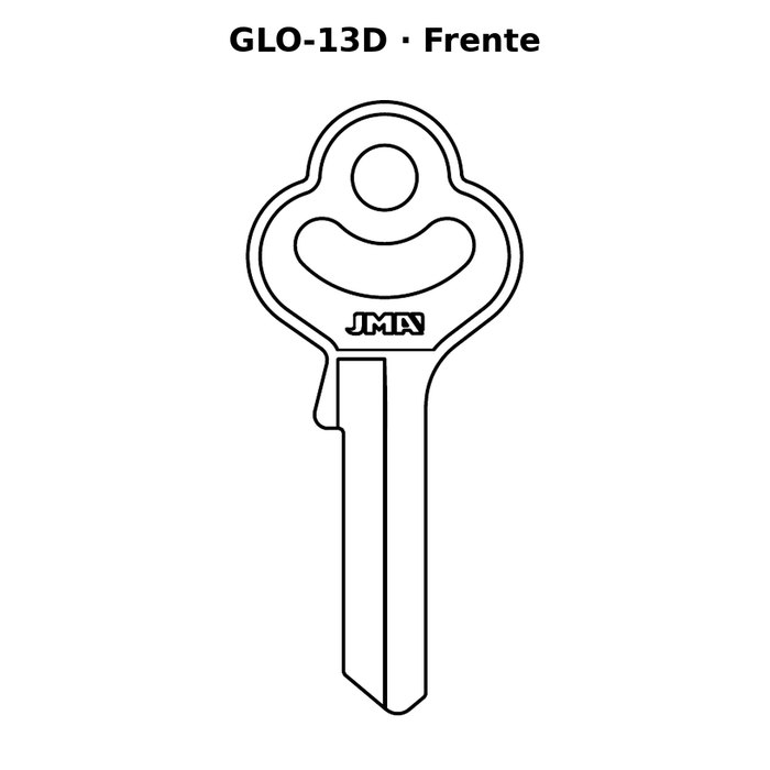 Llave en blanco GLO-13D - frente