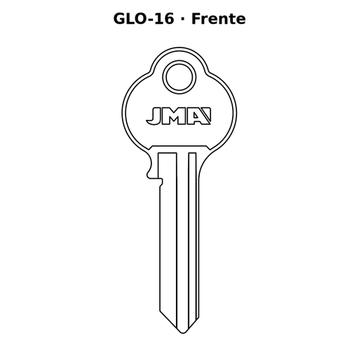Llave en blanco GLO-16 - frente