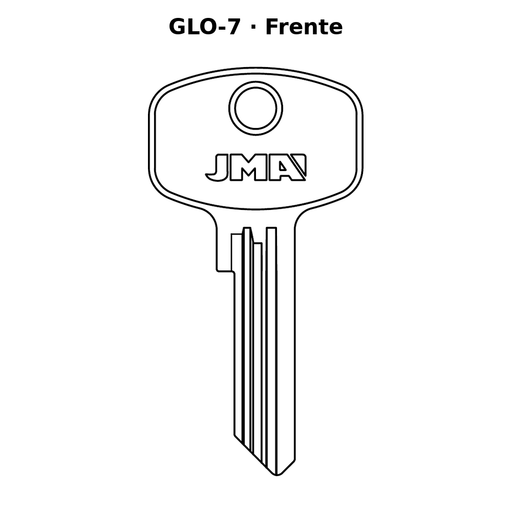 Llave en blanco GLO-7 - frente