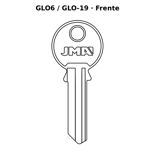 Llave en blanco GLO6 / GLO-19 - frente