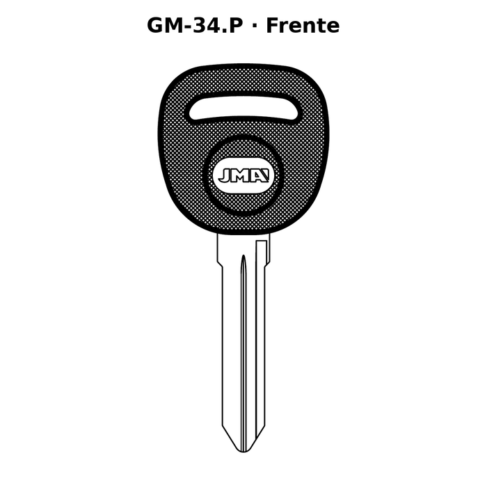Llave en blanco GM-34.P - frente