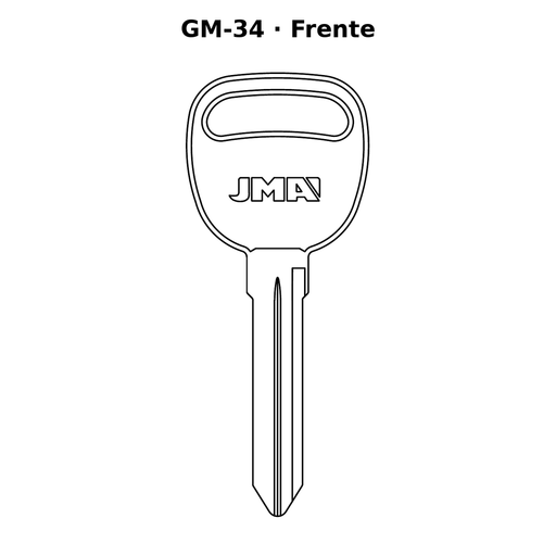 Llave en blanco GM-34 - frente