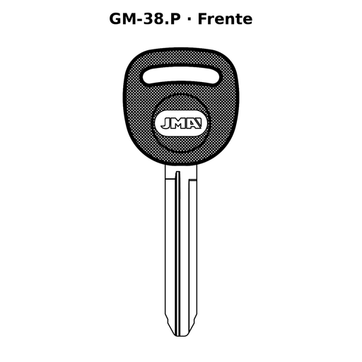 Llave en blanco GM-38.P - frente