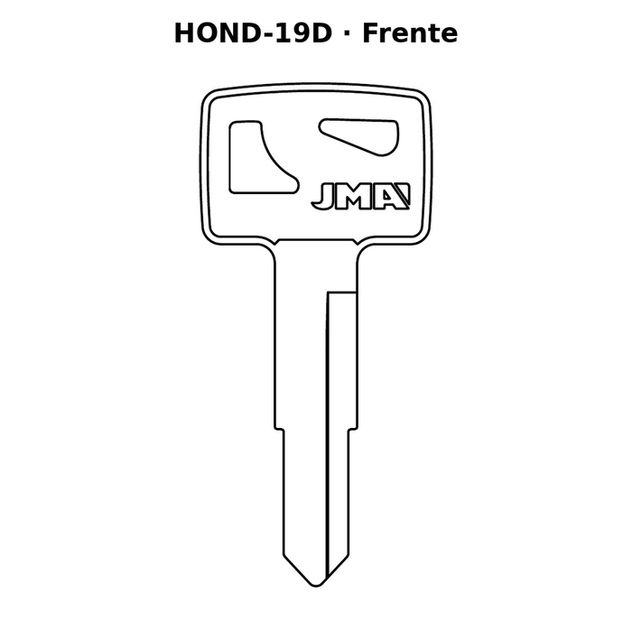 Llave en blanco HOND-19D - frente