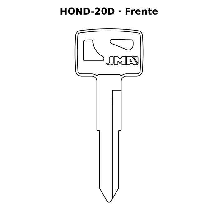 Llave en blanco HOND-20D - frente