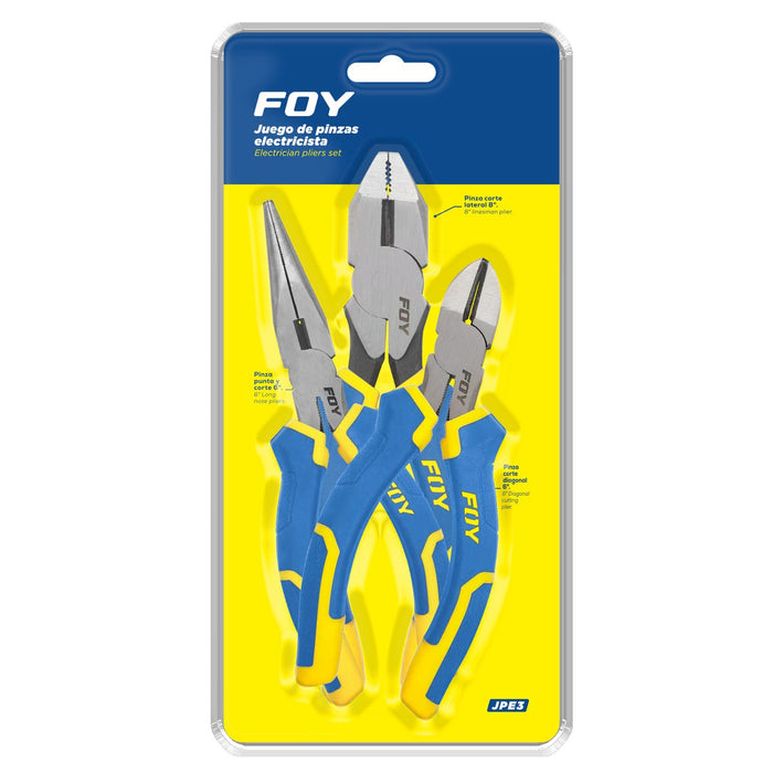 JGO FOY JPE3 PINZAS PARA ELECTRICISTA CON MANGO BIMATERIAL