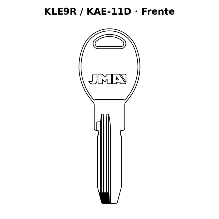 Llave en blanco KLE9R / KAE-11D - frente