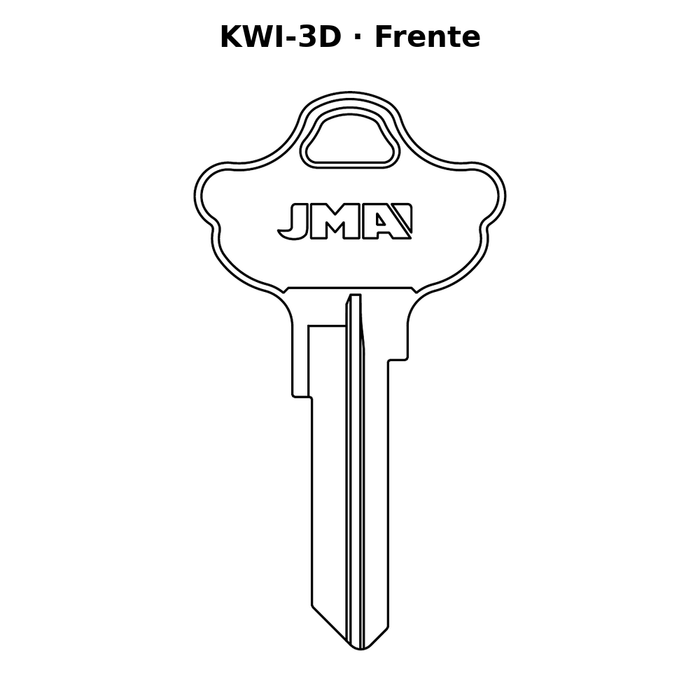 Llave en blanco KWI-3D - frente