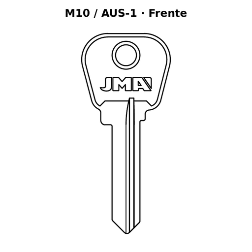 Llave en blanco M10 / AUS-1 - frente