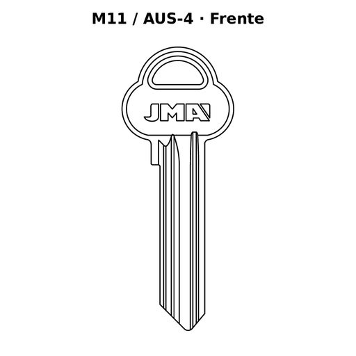 Llave en blanco M11 / AUS-4 - frente
