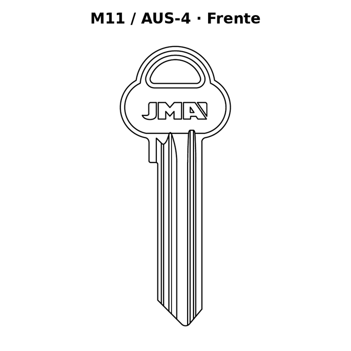 Llave en blanco M11 / AUS-4 - frente