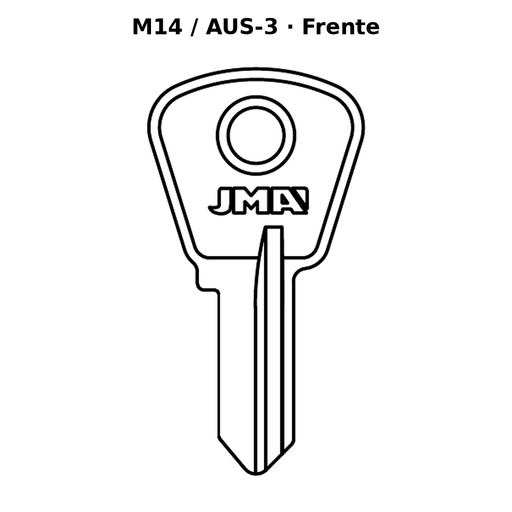 Llave en blanco M14 / AUS-3 - frente