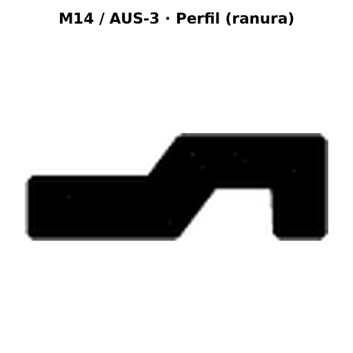Llave en blanco M14 / AUS-3 - perfil (ranura)