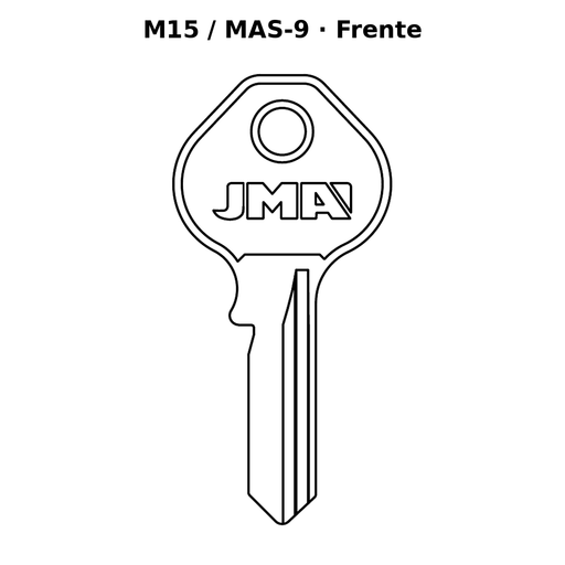 Llave en blanco M15 / MAS-9 - frente