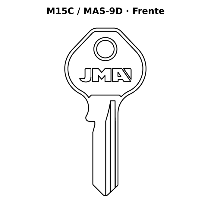 Llave en blanco M15C / MAS-9D - frente