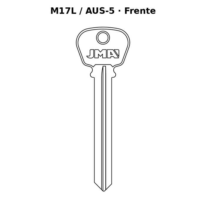 Llave en blanco M17L / AUS-5 - frente