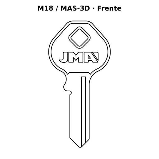 Llave en blanco M18 / MAS-3D - frente