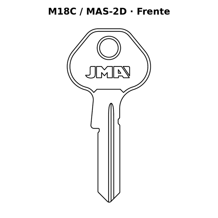 Llave en blanco M18C / MAS-2D - frente