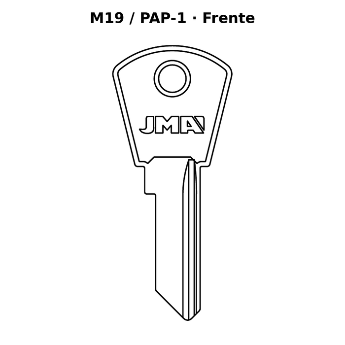 Llave en blanco M19 / PAP-1 - frente
