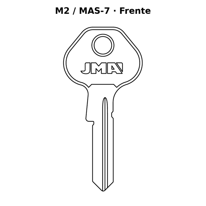 Llave en blanco M2 / MAS-7 - frente