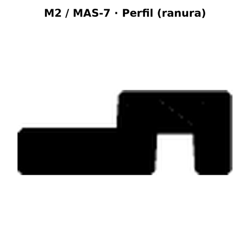 Llave en blanco M2 / MAS-7 - perfil (ranura)