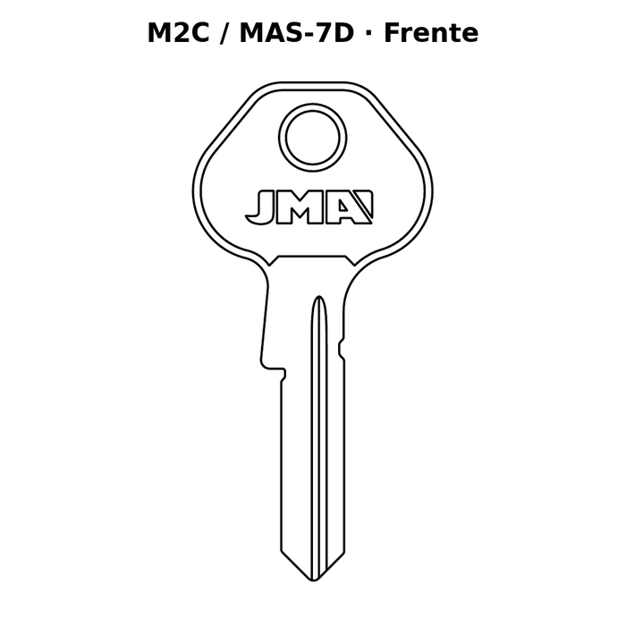 Llave en blanco M2C / MAS-7D - frente