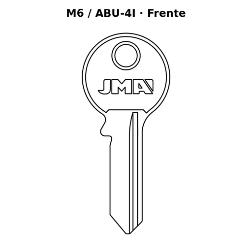 Llave en blanco M6 / ABU-4I - frente