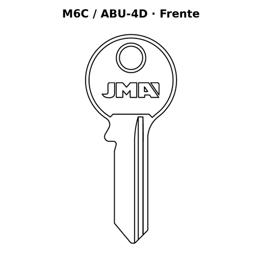 Llave en blanco M6C / ABU-4D - frente