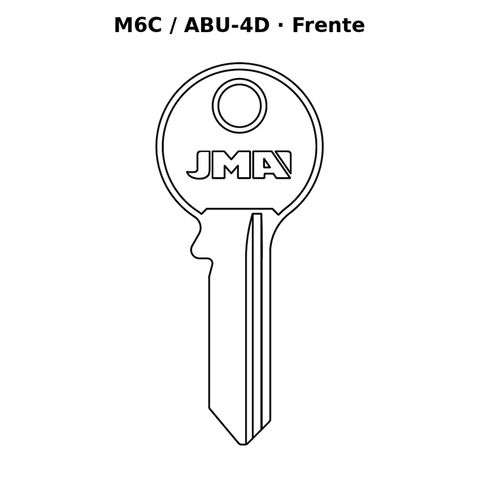 Llave en blanco M6C / ABU-4D - frente