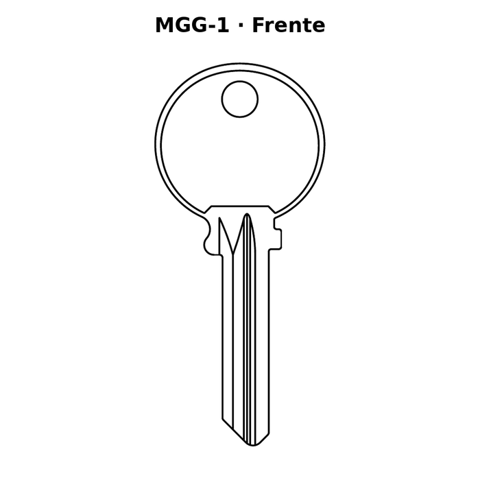 Llave en blanco MGG-1 - frente