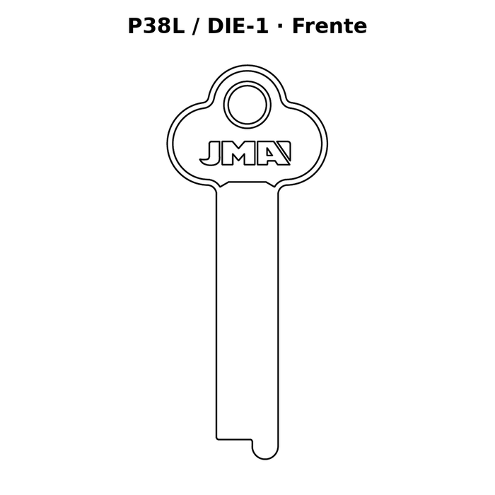 Llave en blanco P38L / DIE-1 - frente