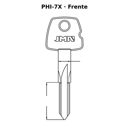 Llave en blanco PHI-7X - frente
