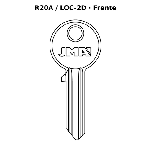 Llave en blanco R20A / LOC-2D - frente