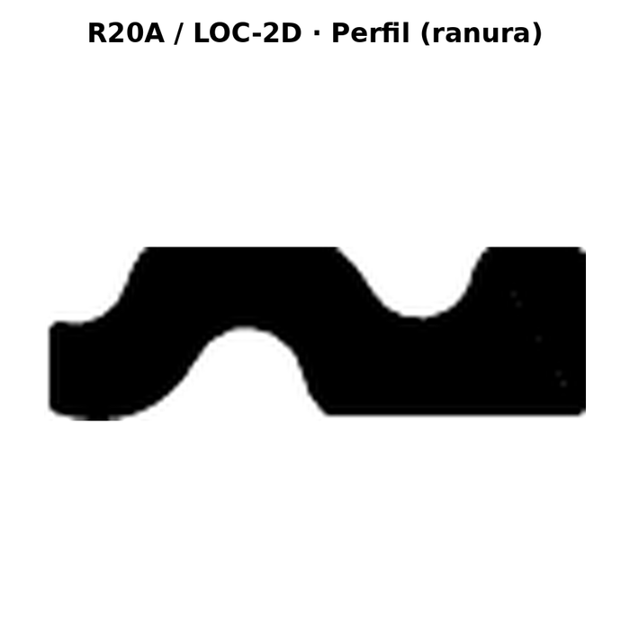 Llave en blanco R20A / LOC-2D - perfil (ranura)