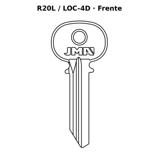 Llave en blanco R20L / LOC-4D - frente