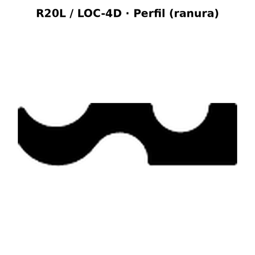Llave en blanco R20L / LOC-4D - perfil (ranura)