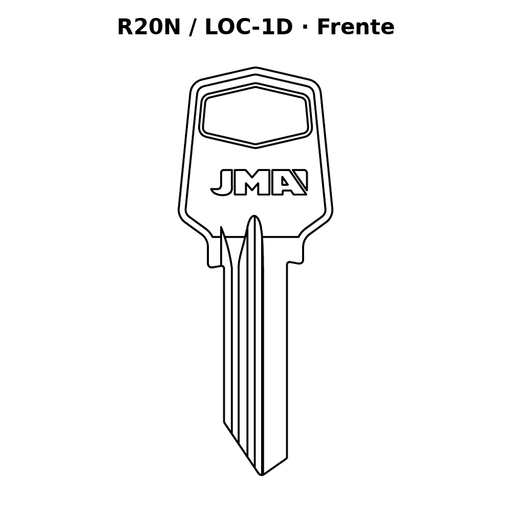 Llave en blanco R20N / LOC-1D - frente