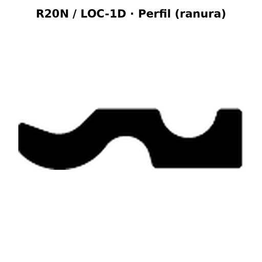 Llave en blanco R20N / LOC-1D - perfil (ranura)