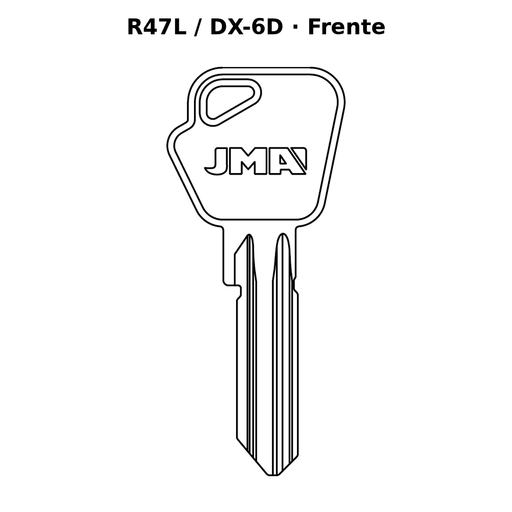 Llave en blanco R47L / DX-6D - frente