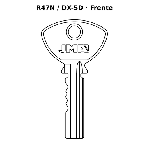 Llave en blanco R47N / DX-5D - frente