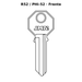 Llave en blanco R52 / PHI-52 - frente