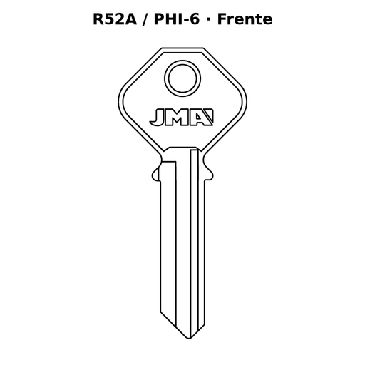 Llave en blanco R52A / PHI-6 - frente