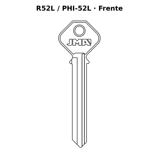 Llave en blanco R52L / PHI-52L - frente