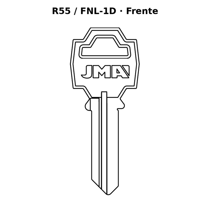 Llave en blanco R55 / FNL-1D - frente