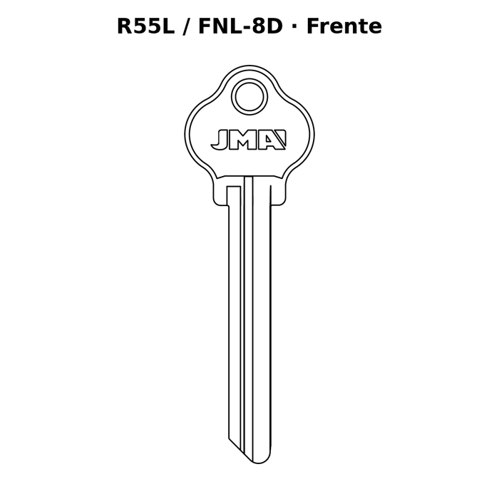 Llave en blanco R55L / FNL-8D - frente